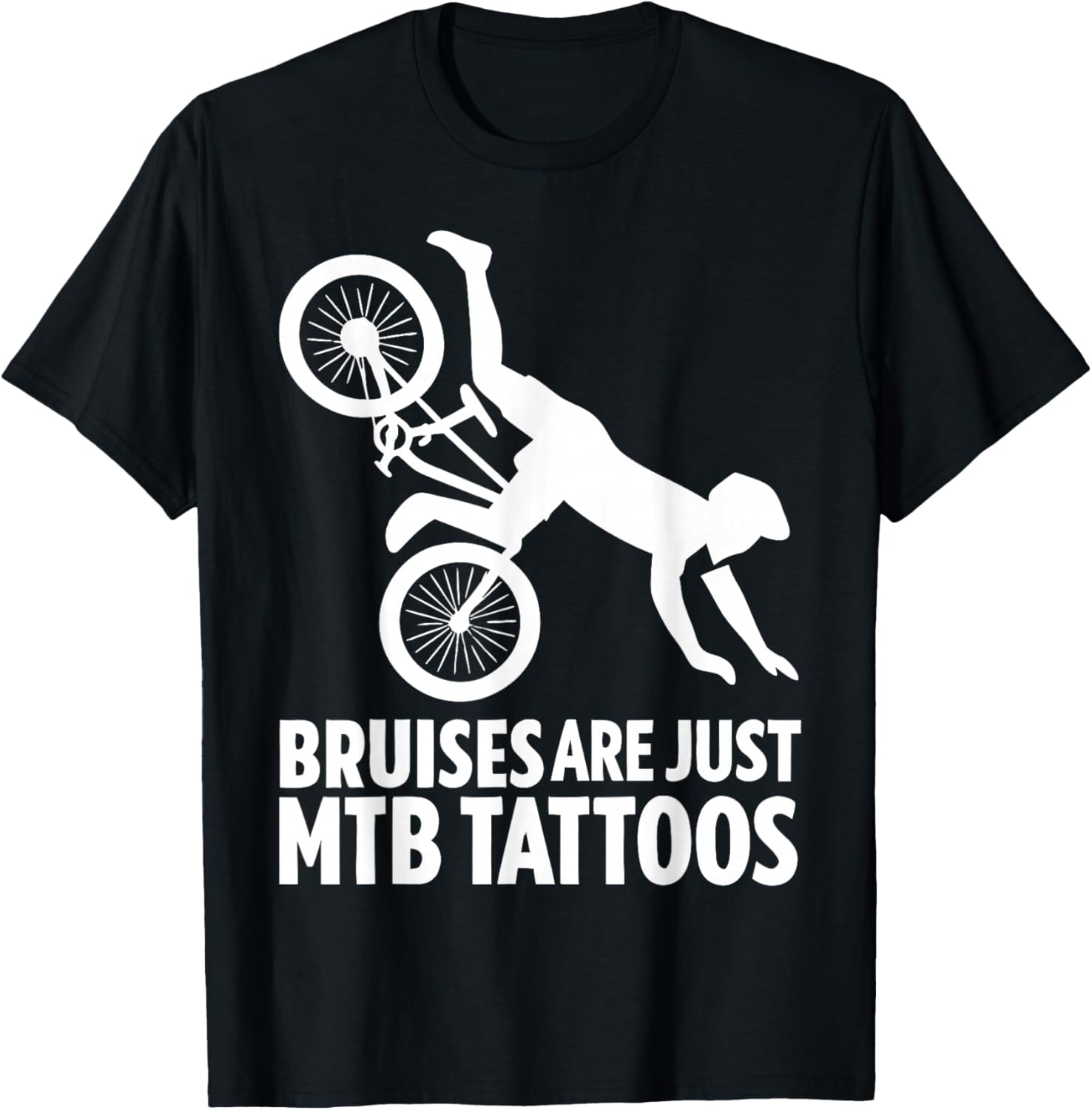 MTB Tattoos – Crash Humor Badge T-Shirt - T-Shirt | Black