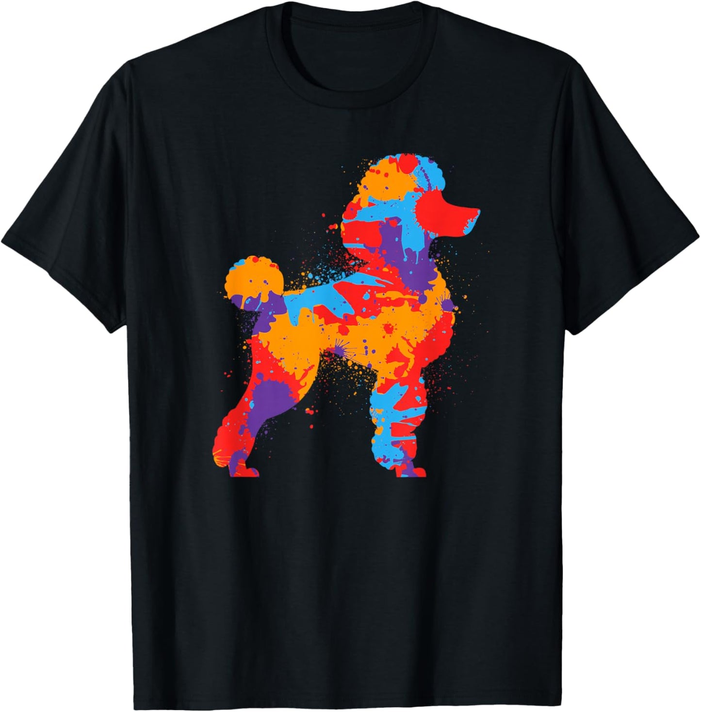 Poodle Dog Colorful Dogs Owner Girls Boys Poodles T-Shirt - T-Shirt | Black