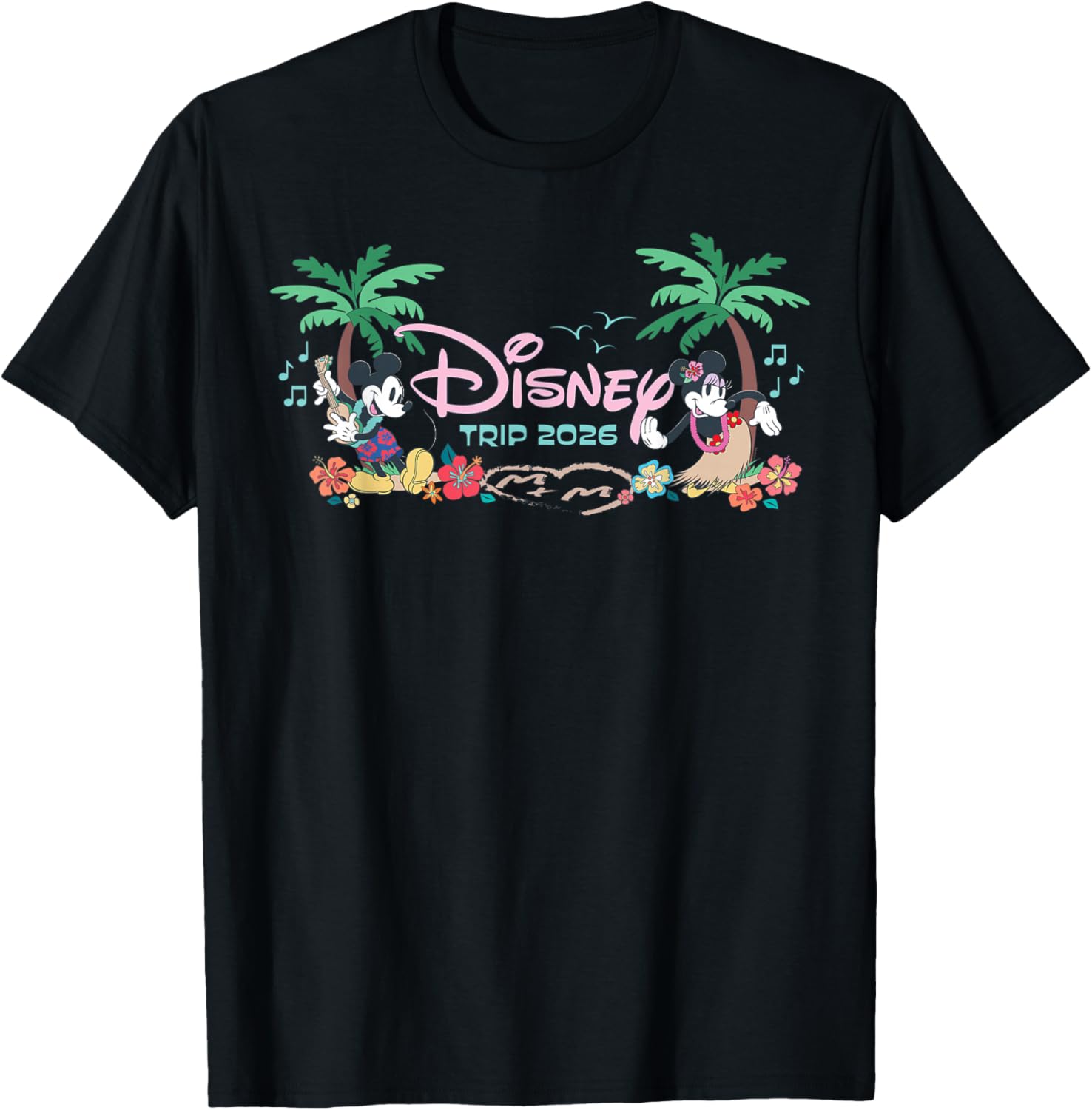 Disney Trip 2026 Mickey & Minnie Tropical Island Vacation T-Shirt - T-Shirt | Black
