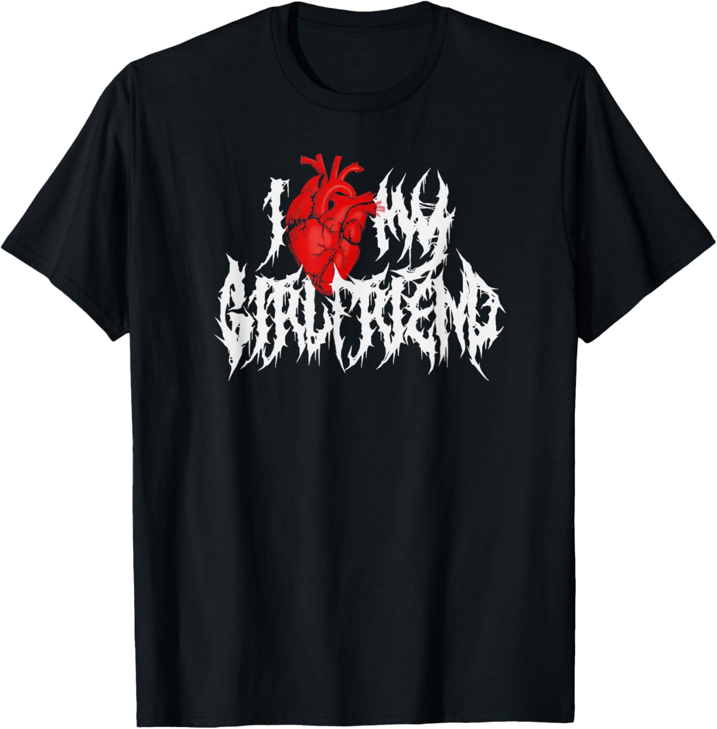 I Anatomical Heart My Girlfriend. Death Metal Alternative T-Shirt - T-Shirt | Black