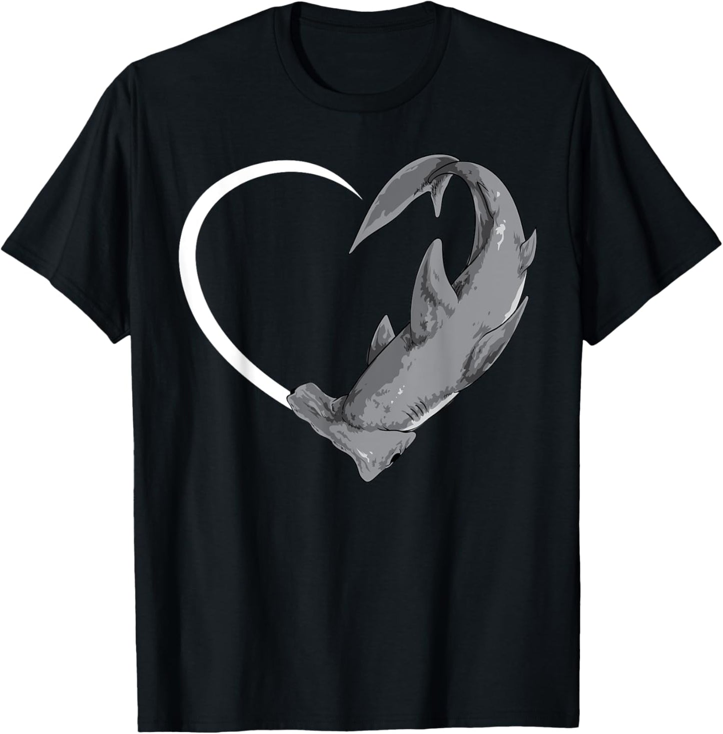 Hammerhead Shark Shirts Girls Kids Heart Cute T-Shirt - T-Shirt | Black