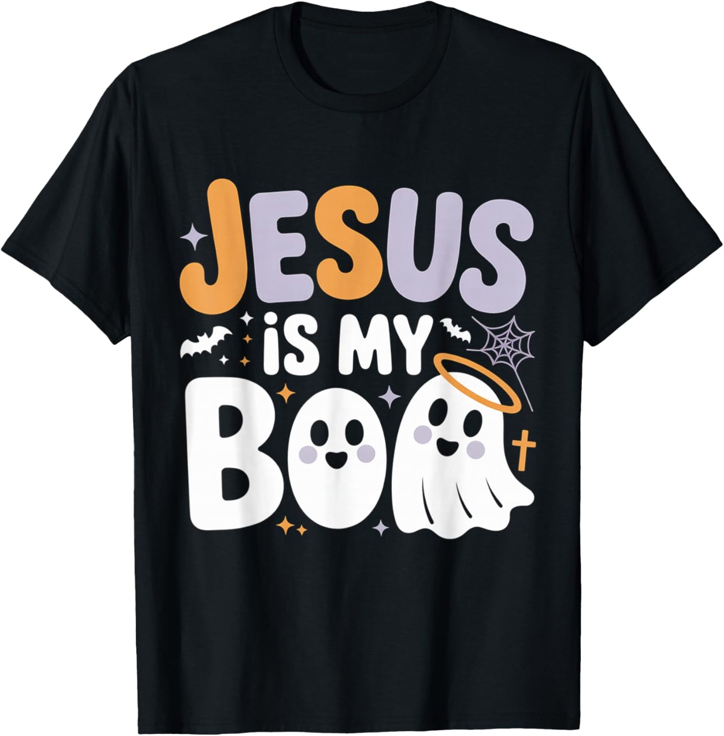 Jesus is My Boo Cute Christian Halloween Ghost Funny T-Shirt - T-Shirt | Black