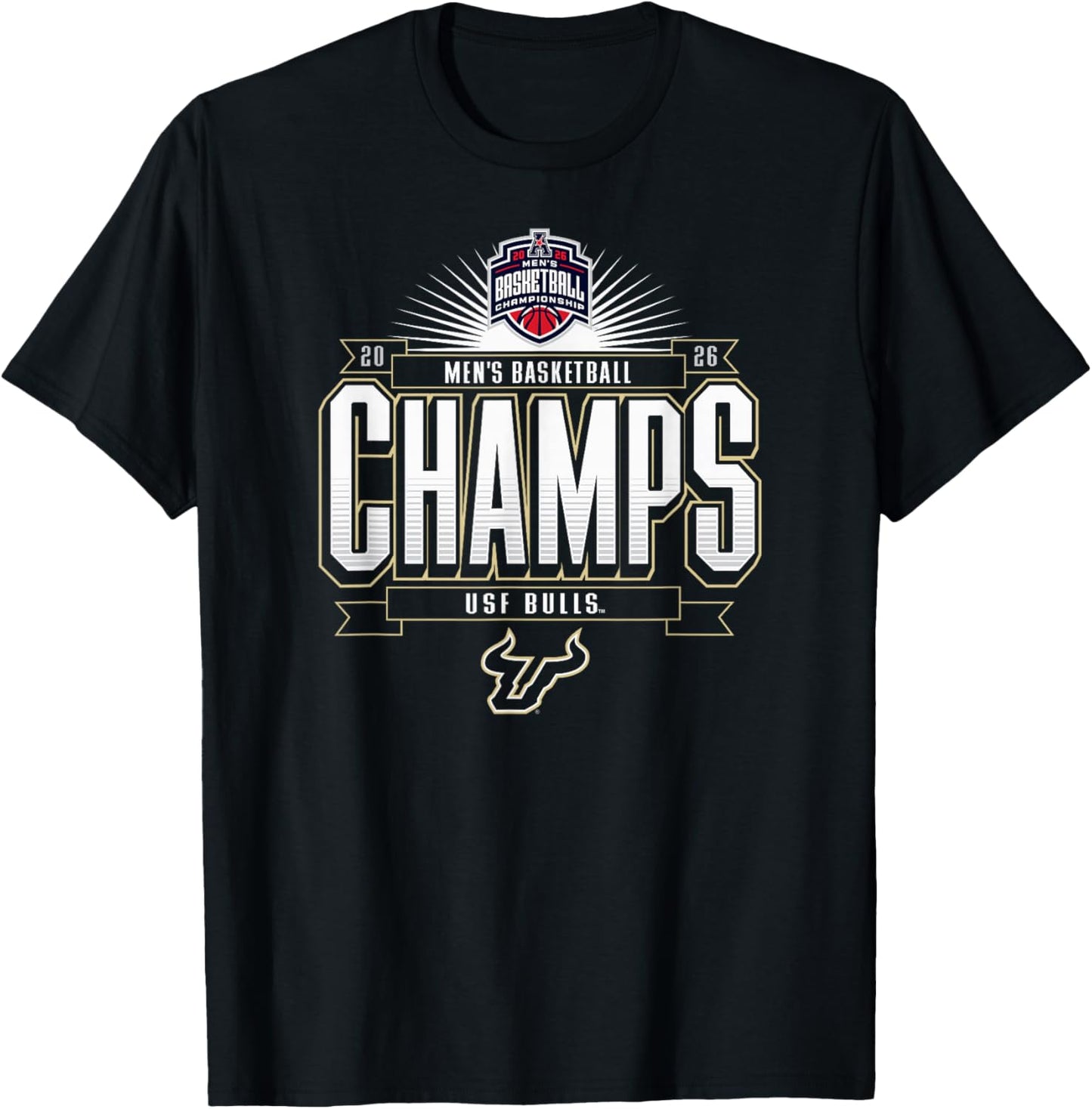 South Florida Bulls Men's Basketball AAC Champs 2026 T-Shirt - T-Shirt | Black