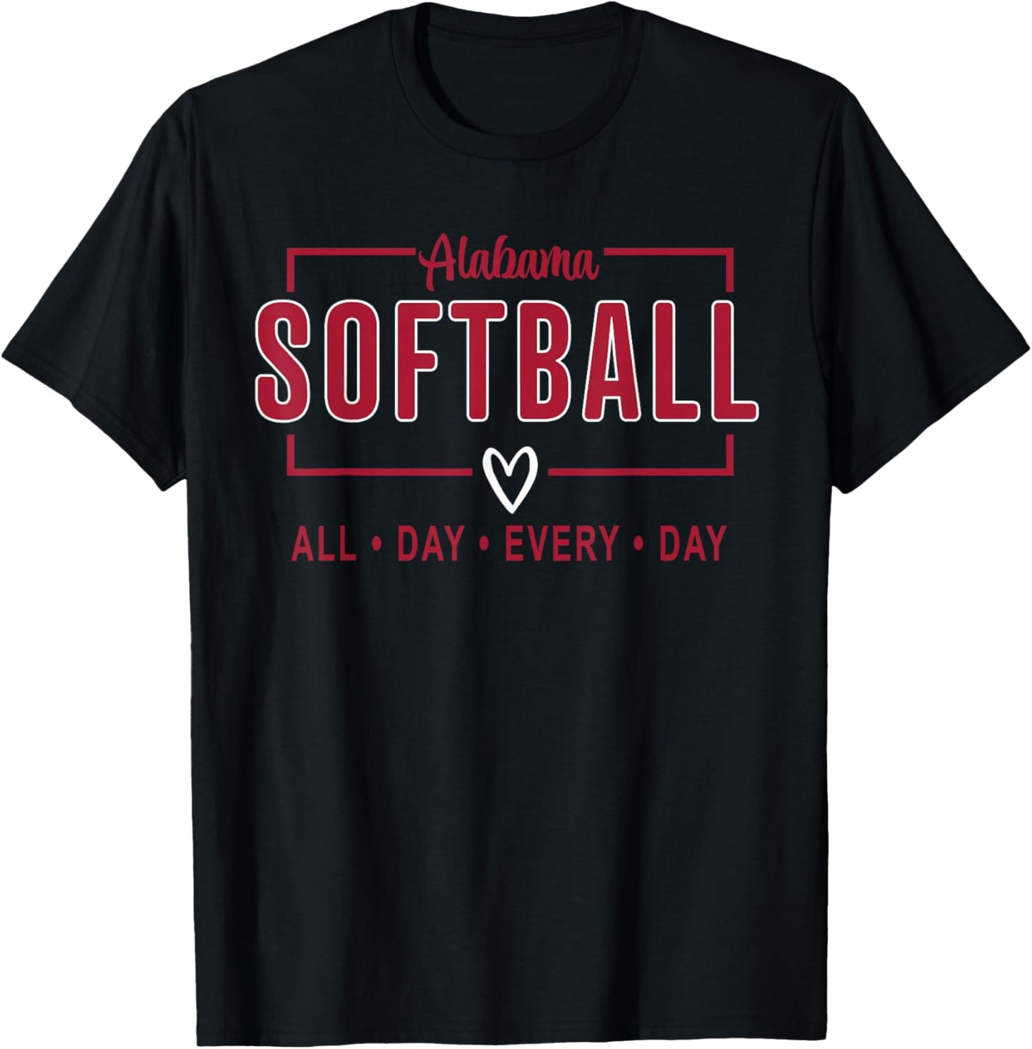 Alabama Softball Vintage Kids Team Retro Softball Fan T-Shirt - T-Shirt | Black