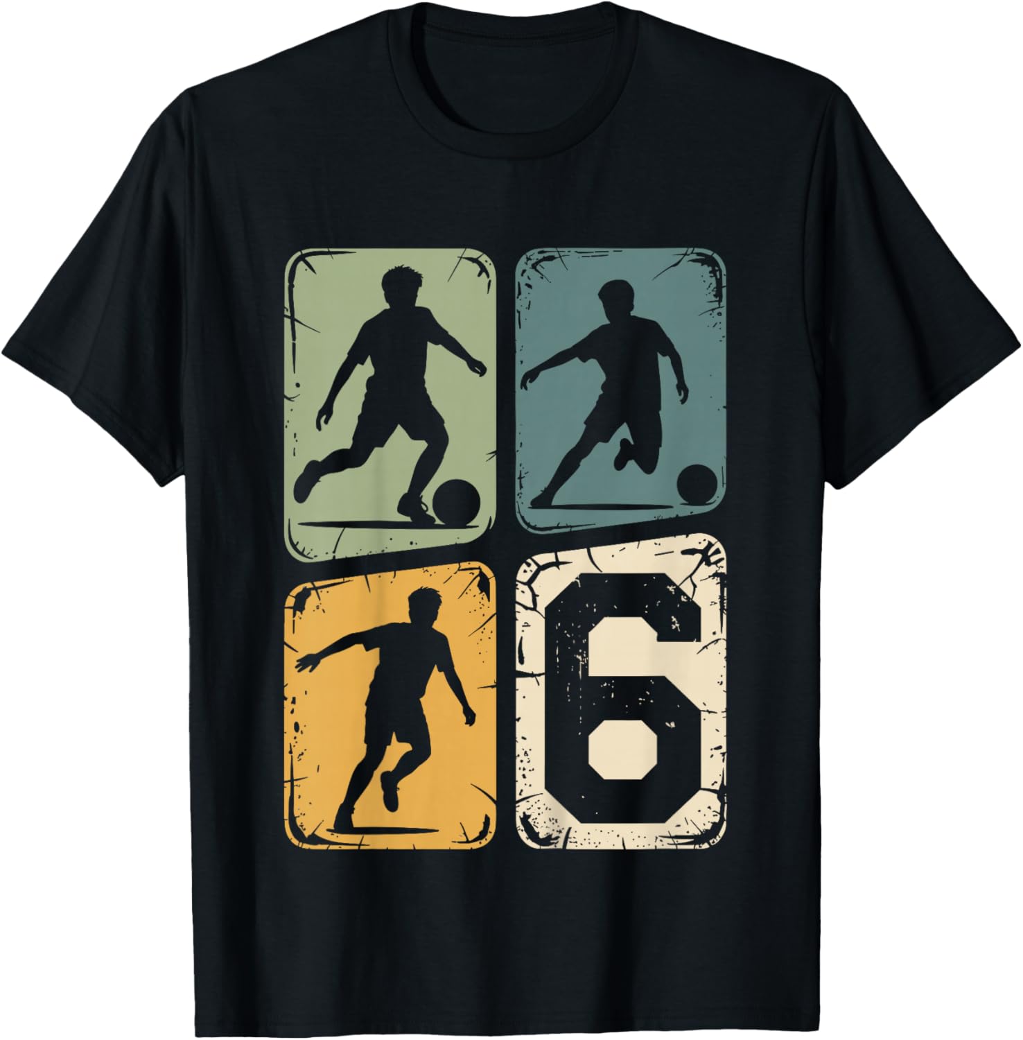 6. Geburtstag Junge Fußball Ball Jungs Fußballer 6 Jahre T-Shirt - T-Shirt | Black