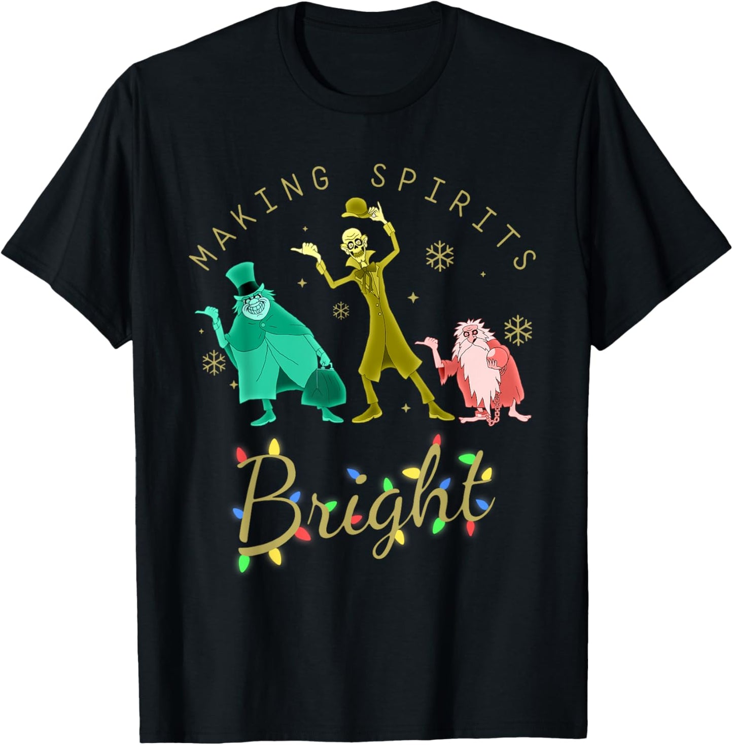 Making Spirits Bright Christmas Retro Groovy Christmas Ghost T-Shirt - T-Shirt | Black