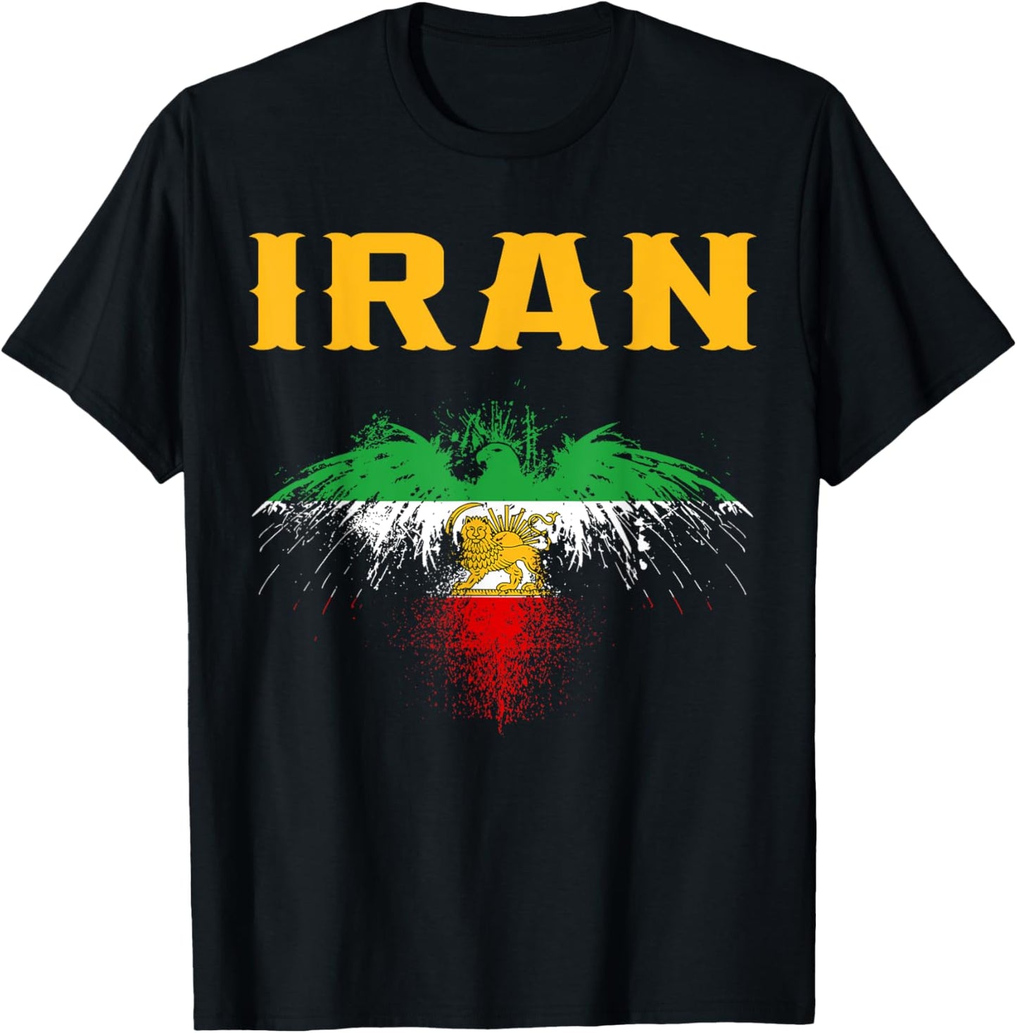 Iran,Iran Lion Sun Flag,Persian,Iran Flag. T-Shirt - T-Shirt | Black