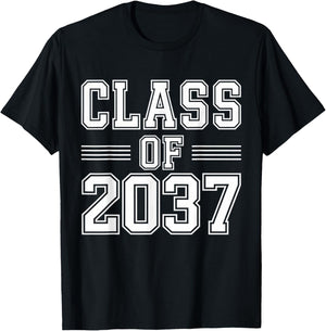 Class of 2037 Grow with Me First Day of School Graduation T-Shirt - T-Shirt | Black