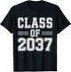 Class of 2037 Grow with Me First Day of School Graduation T-Shirt - T-Shirt | Black