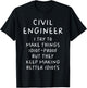 Civil Engineer I Try To Make Things Idiot Proof Funny T-Shirt - T-Shirt | Black