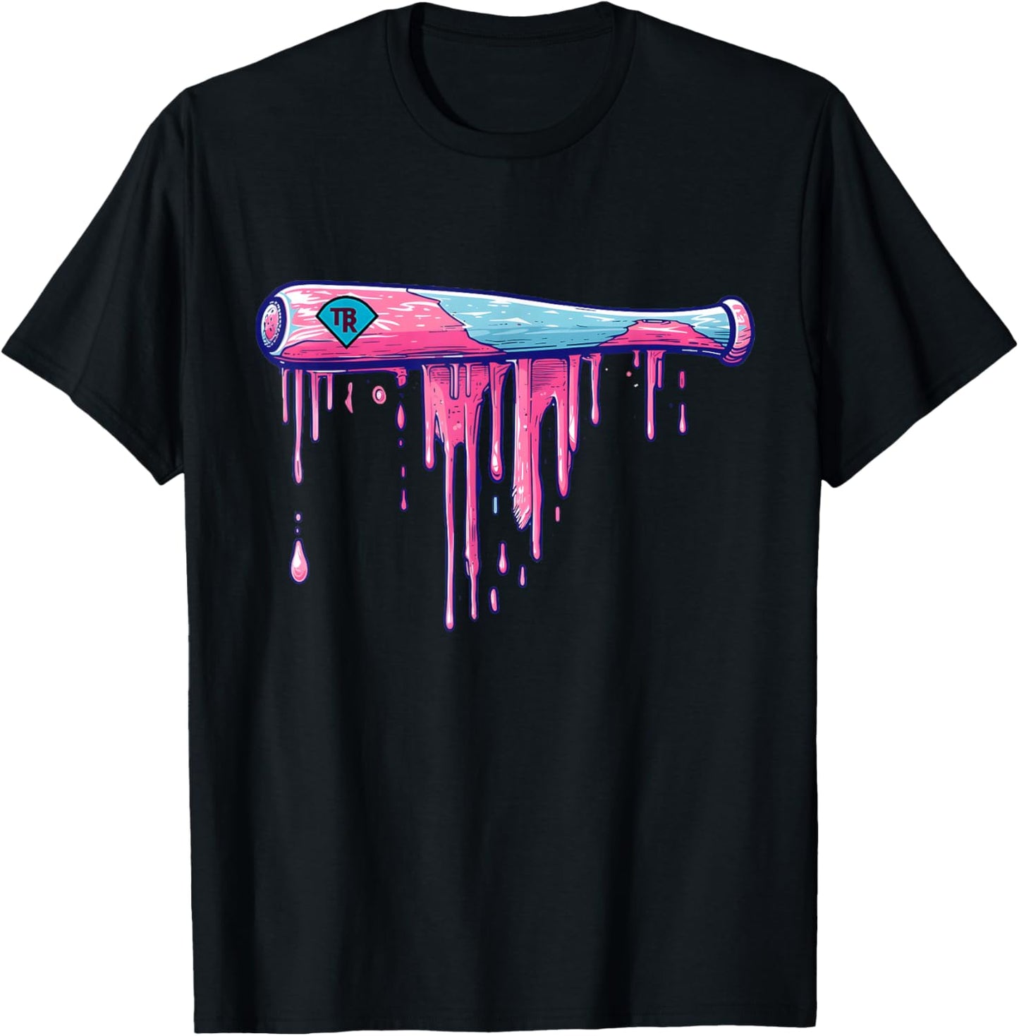 Baseball Bat with Sprinkles Drip T-Shirt - T-Shirt | Black