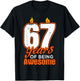 Candle 67 Birthday Party Wishes Cake Decoration Candlelight T-Shirt - T-Shirt | Black