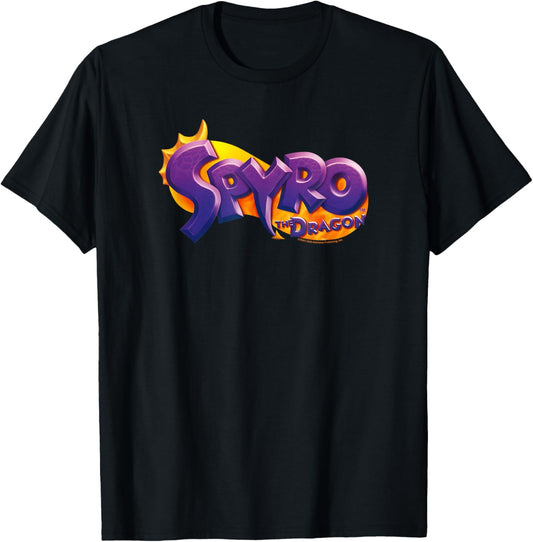 Spyro The Dragon Retro Title Logo Video Game T-Shirt - T-Shirt | Black