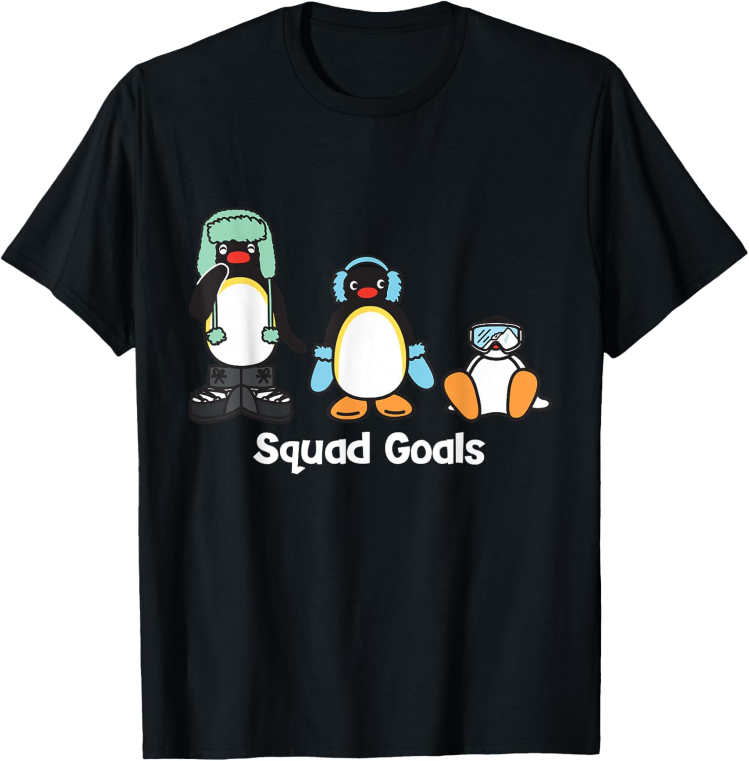Pingu Squad Goals T-Shirt - T-Shirt | Black