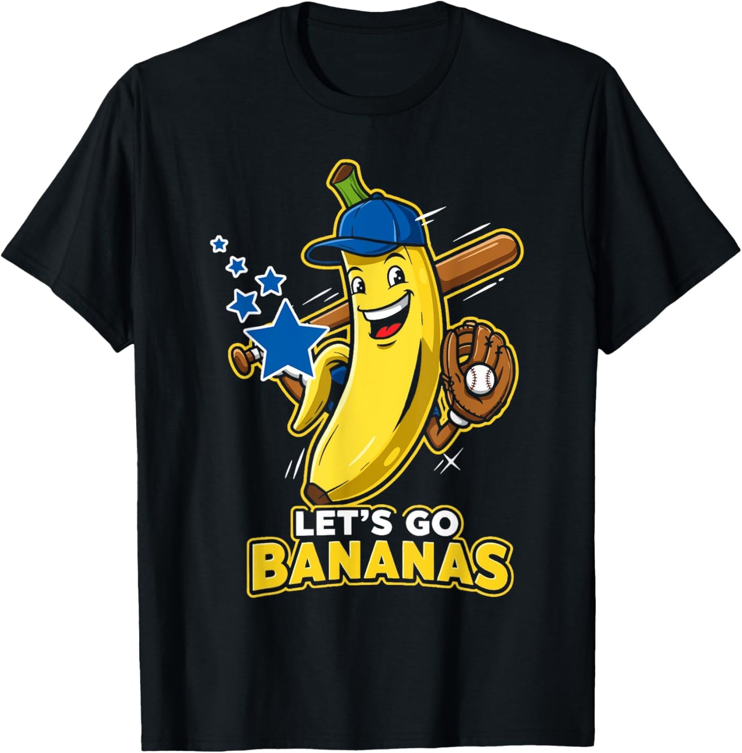 Funny Banana Shirts Gift Fruit Lovers Boys Lets Go Bananas T-Shirt - T-Shirt | Black
