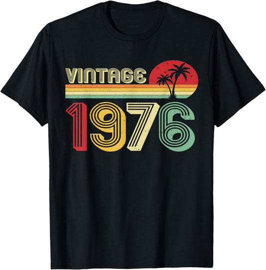 50th Birthday Vintage 76 Classic 50 Years Old T-Shirt - T-Shirt | Black