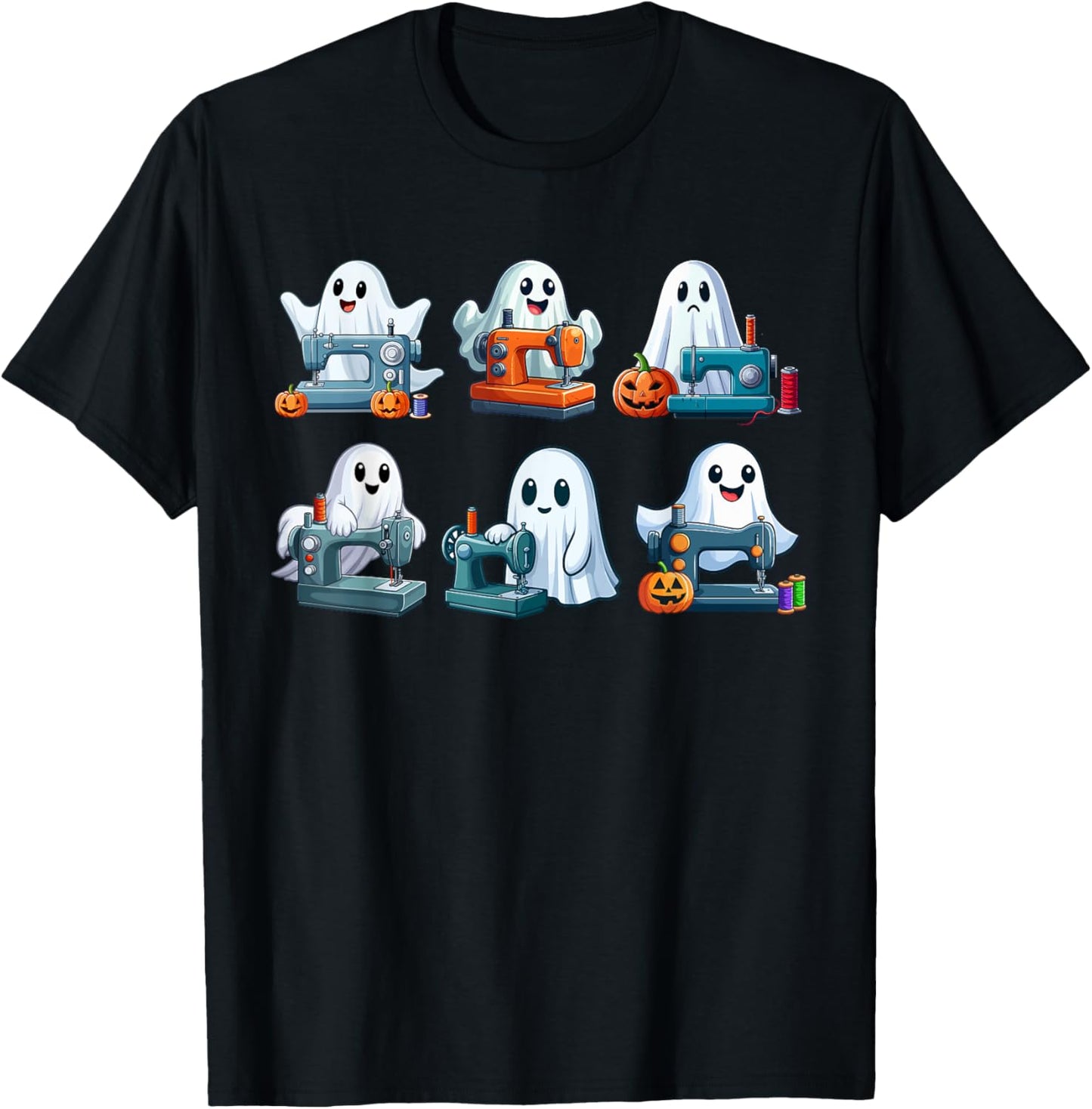 Group Boo Ghosts Sewing Tailor Tools Halloween Job Team T-Shirt - T-Shirt | Black