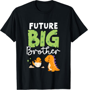 Kids Future Big Brother - Dinosaur 2nd Pregnancy Announcement T-Shirt - T-Shirt | Black