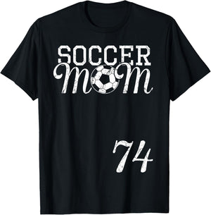 Soccer Mom Jersey Number 74 Favorite Player #74 Team T-Shirt - T-Shirt | Black
