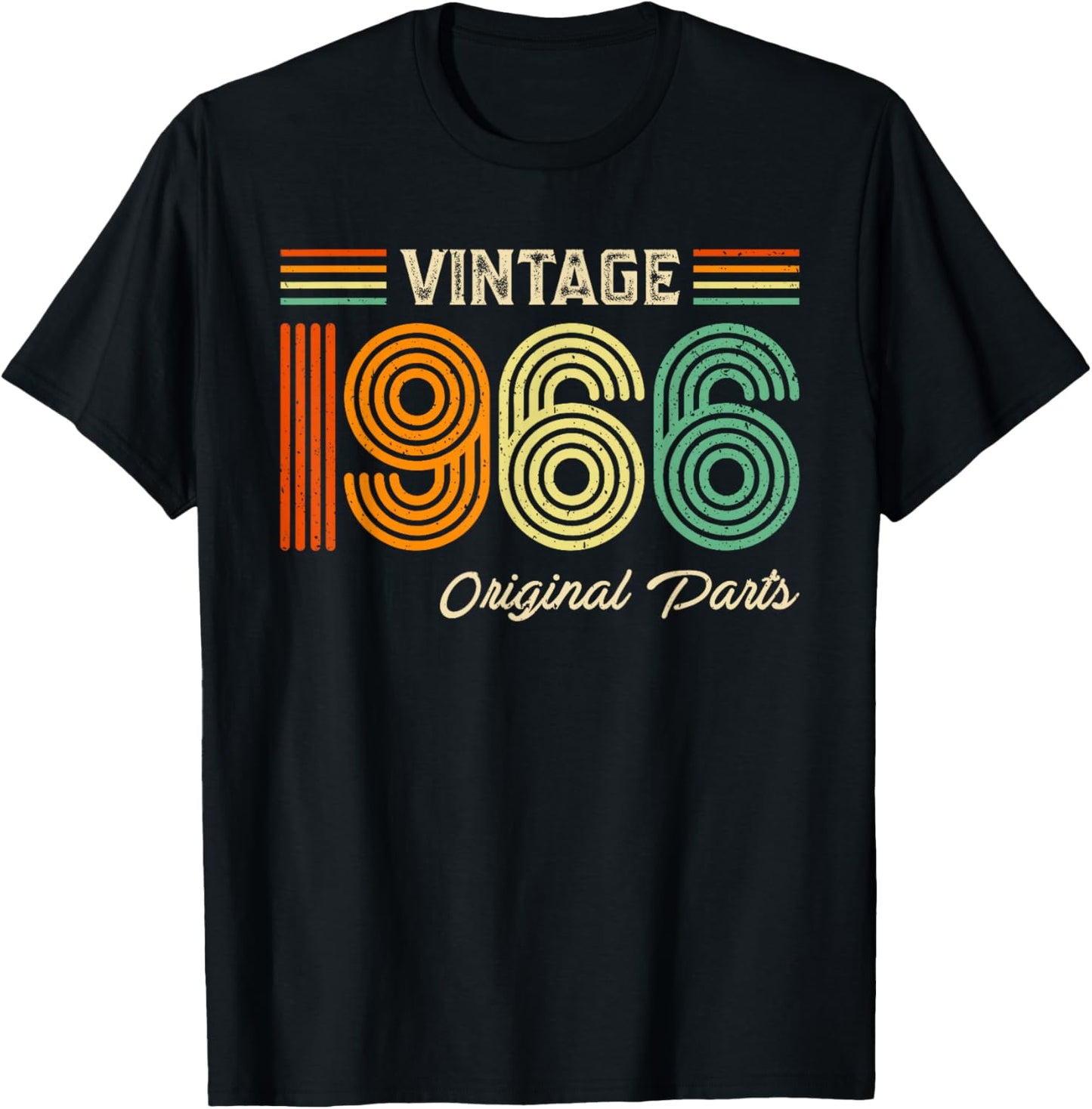 Vintage 1966 Original Parts Birthday 1966 Men Women Vintage T-Shirt - T-Shirt | Black
