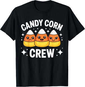 Candy Corn Crew Shirt Adult Kids Men Women Halloween Costume T-Shirt - T-Shirt | Black