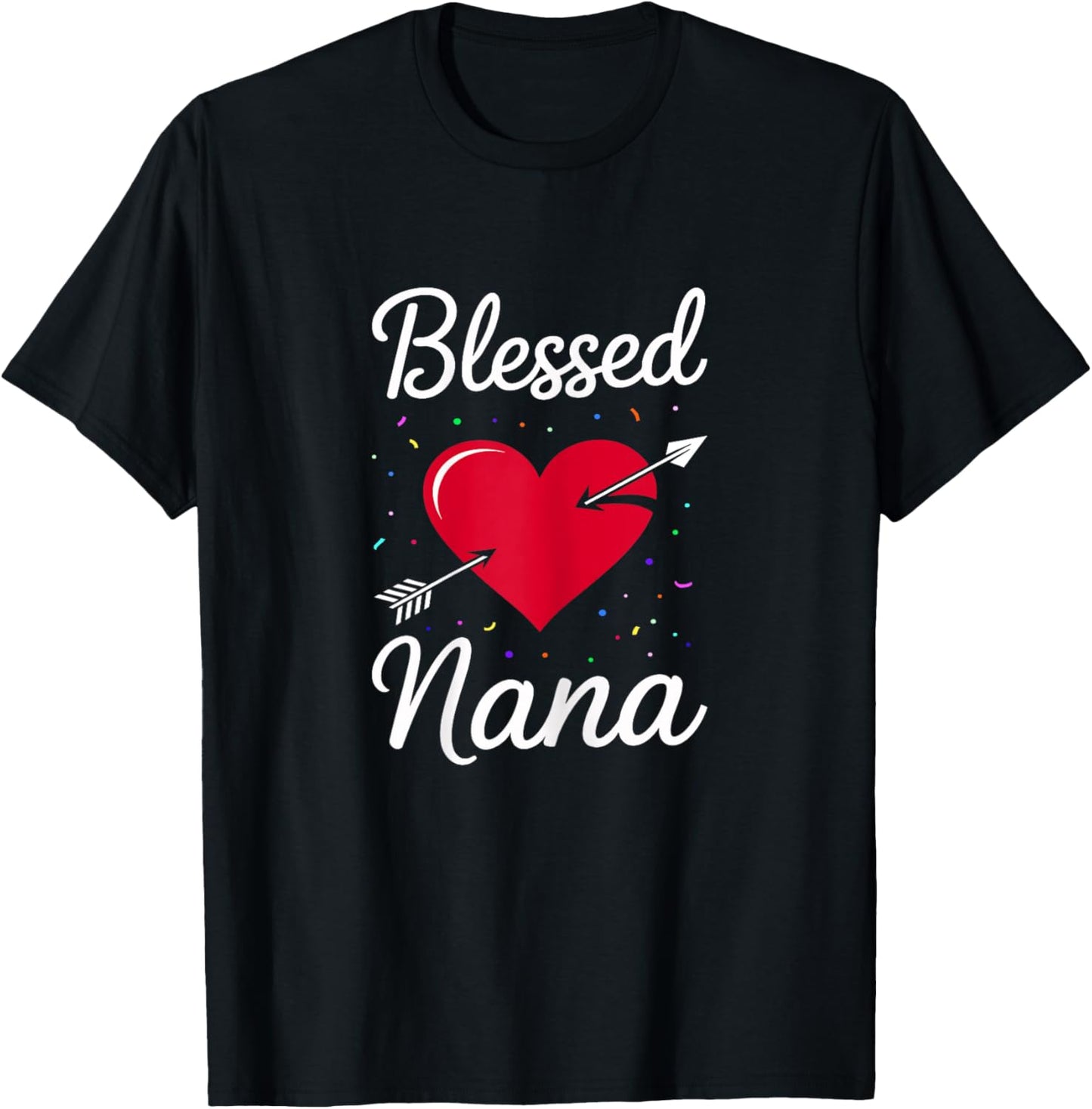 Blessed Nana Shirt Women Happy Mothers Day T-Shirt - T-Shirt | Black