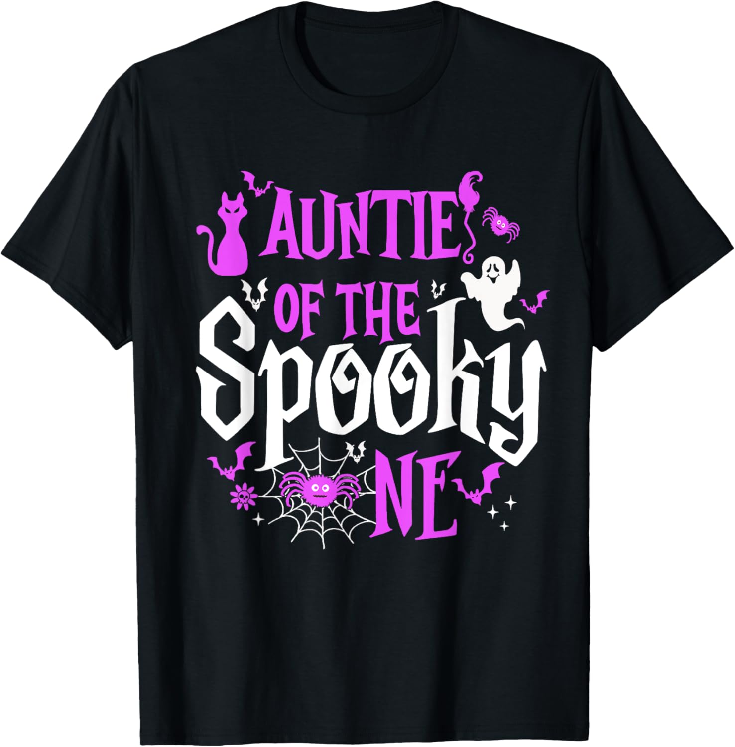 Auntie Of The Spooky One Auntie Halloween 1st Birthday Boys T-Shirt - T-Shirt | Black