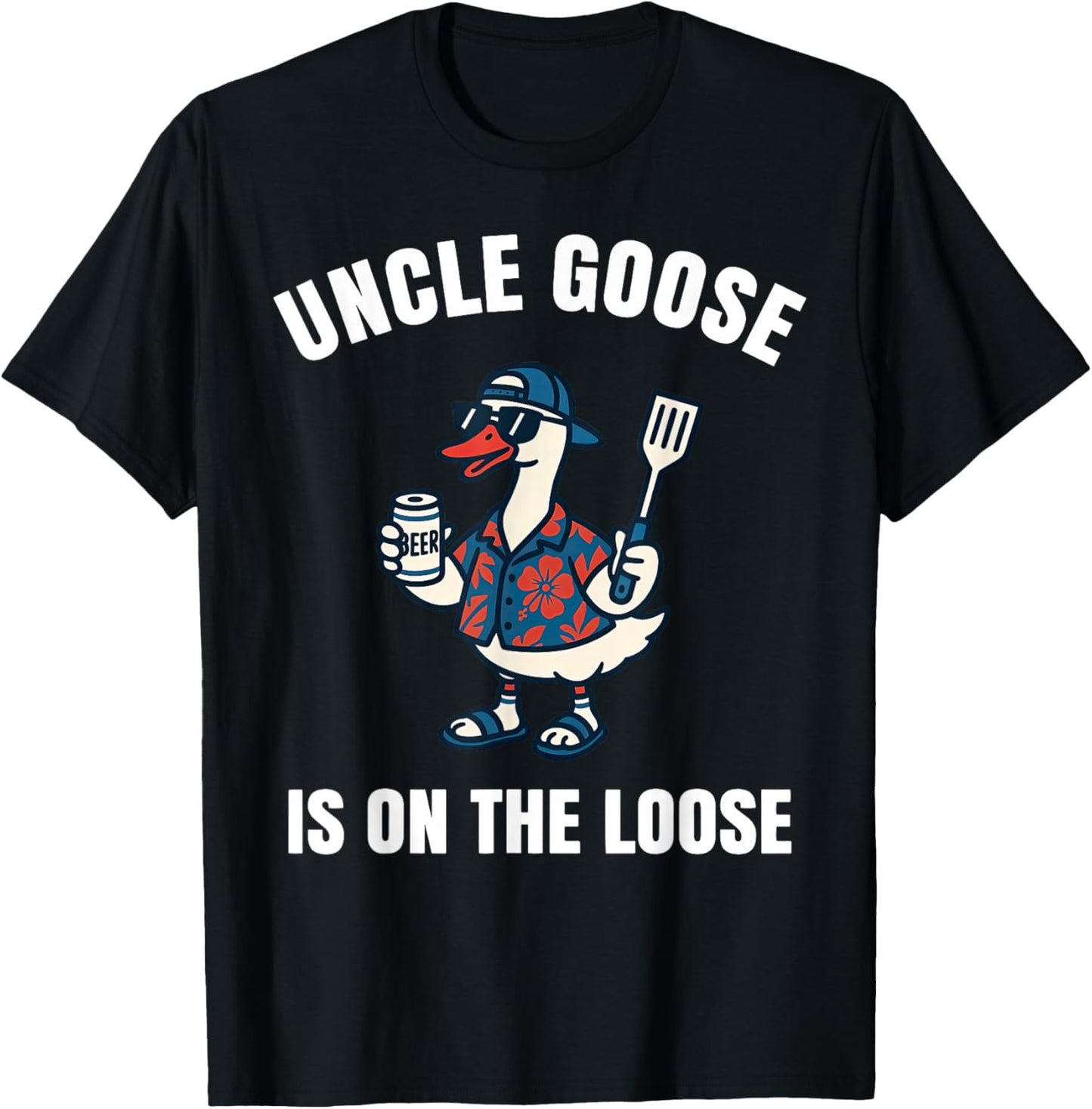 Goose is On The Loose Meme Funny Uncle Family Matching Party T-Shirt - T-Shirt | Black