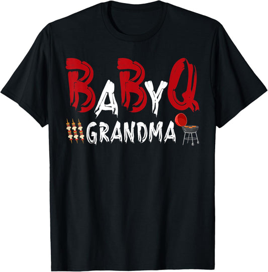Grandma Baby BBQ Shower Themed Family Matching Barbecue T-Shirt - T-Shirt | Black