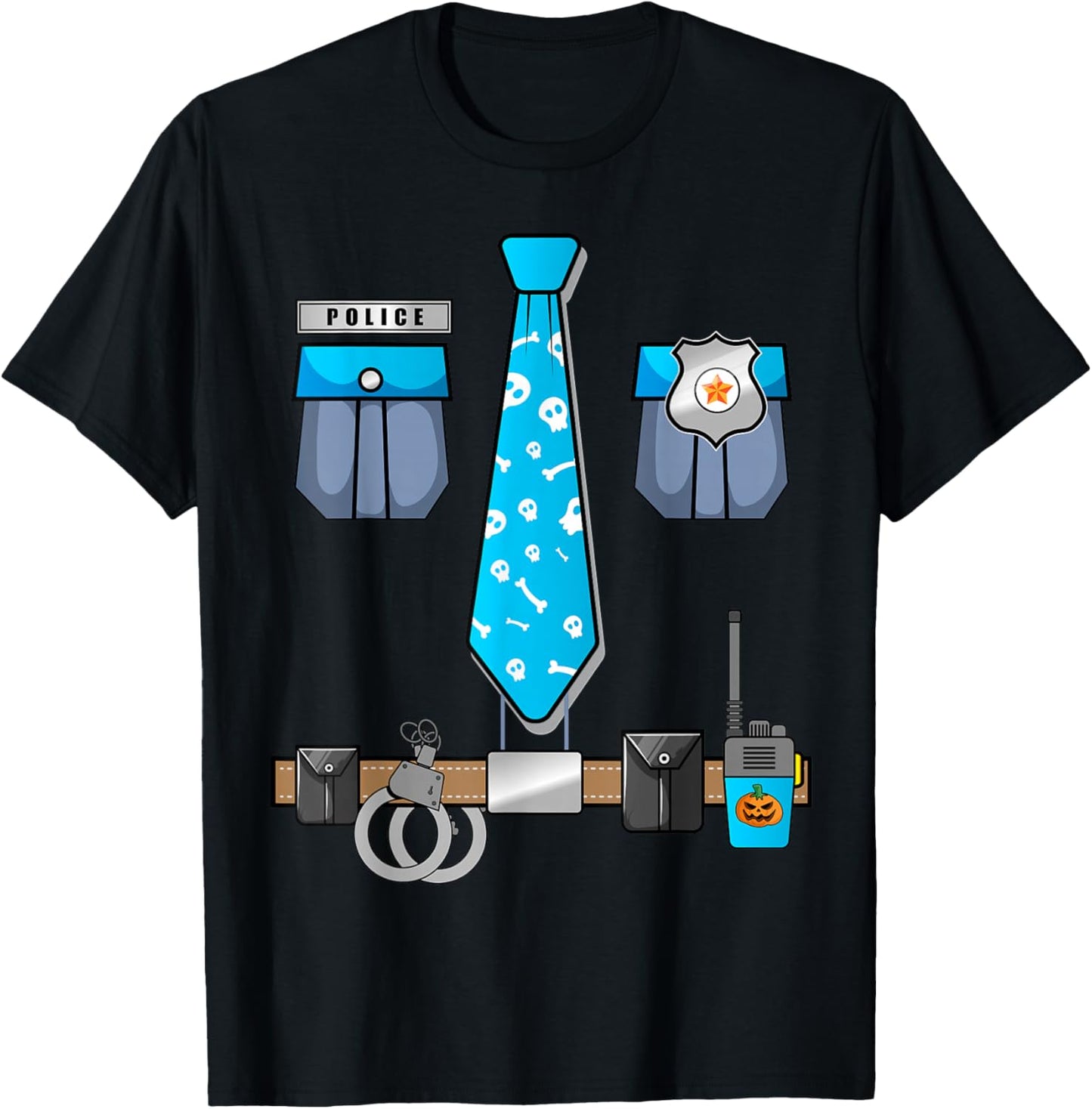 Police Officer Halloween Costume for Kids Men Women T-Shirt - T-Shirt | Black
