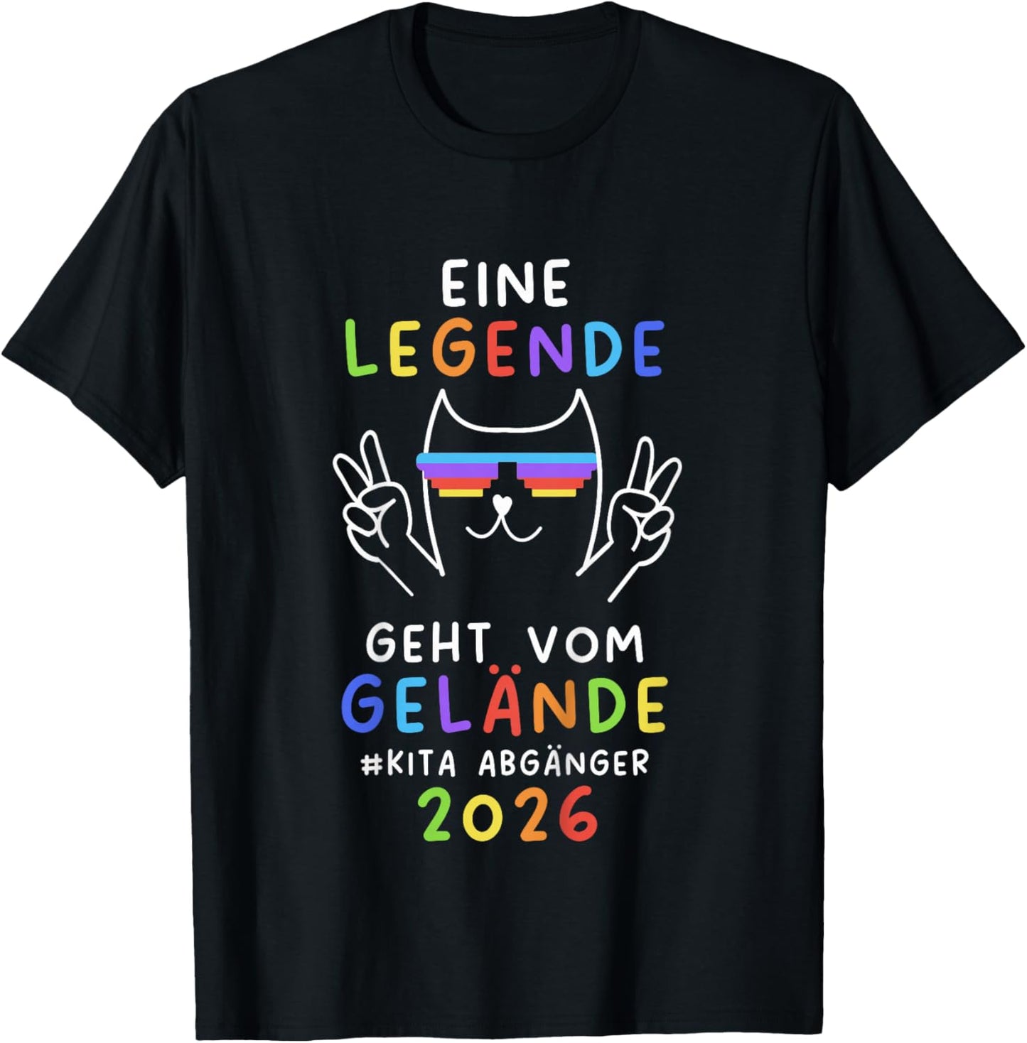 Kinder Kita Abgänger 2026 Kindergarten Geschafft T-Shirt - T-Shirt | Black