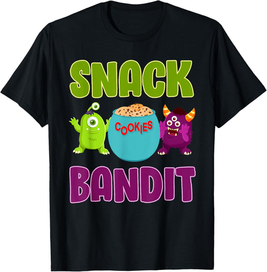 Halloween Costume SNACK BANDIT Funny Kids Halloween T-Shirt - T-Shirt | Black
