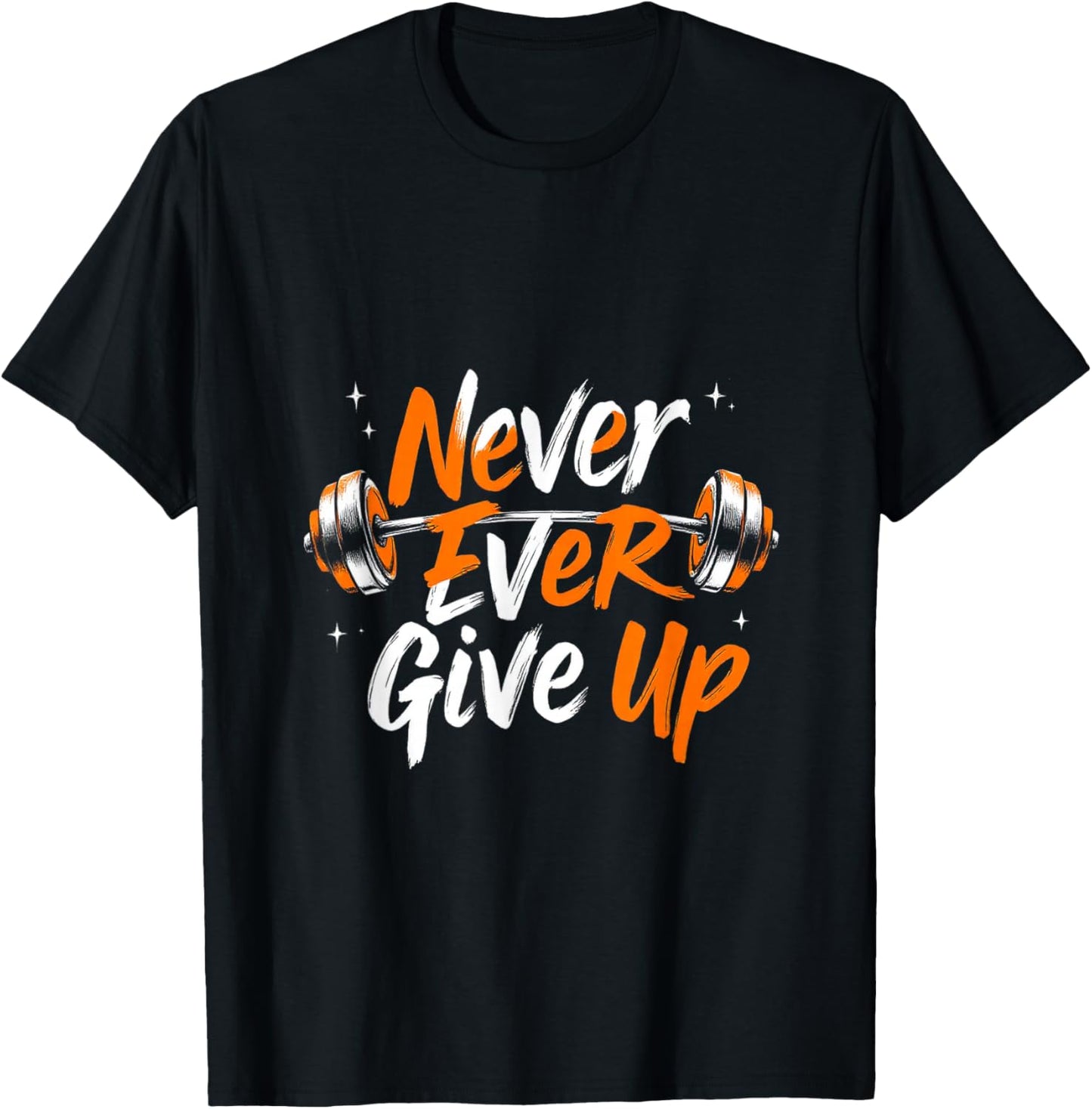 Niemals aufgeben Motivations-Typografie T-Shirt - T-Shirt | Black
