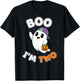 Boo I'm Two Cute Ghost Halloween 2nd Birthday Toddler T-Shirt - T-Shirt | Black