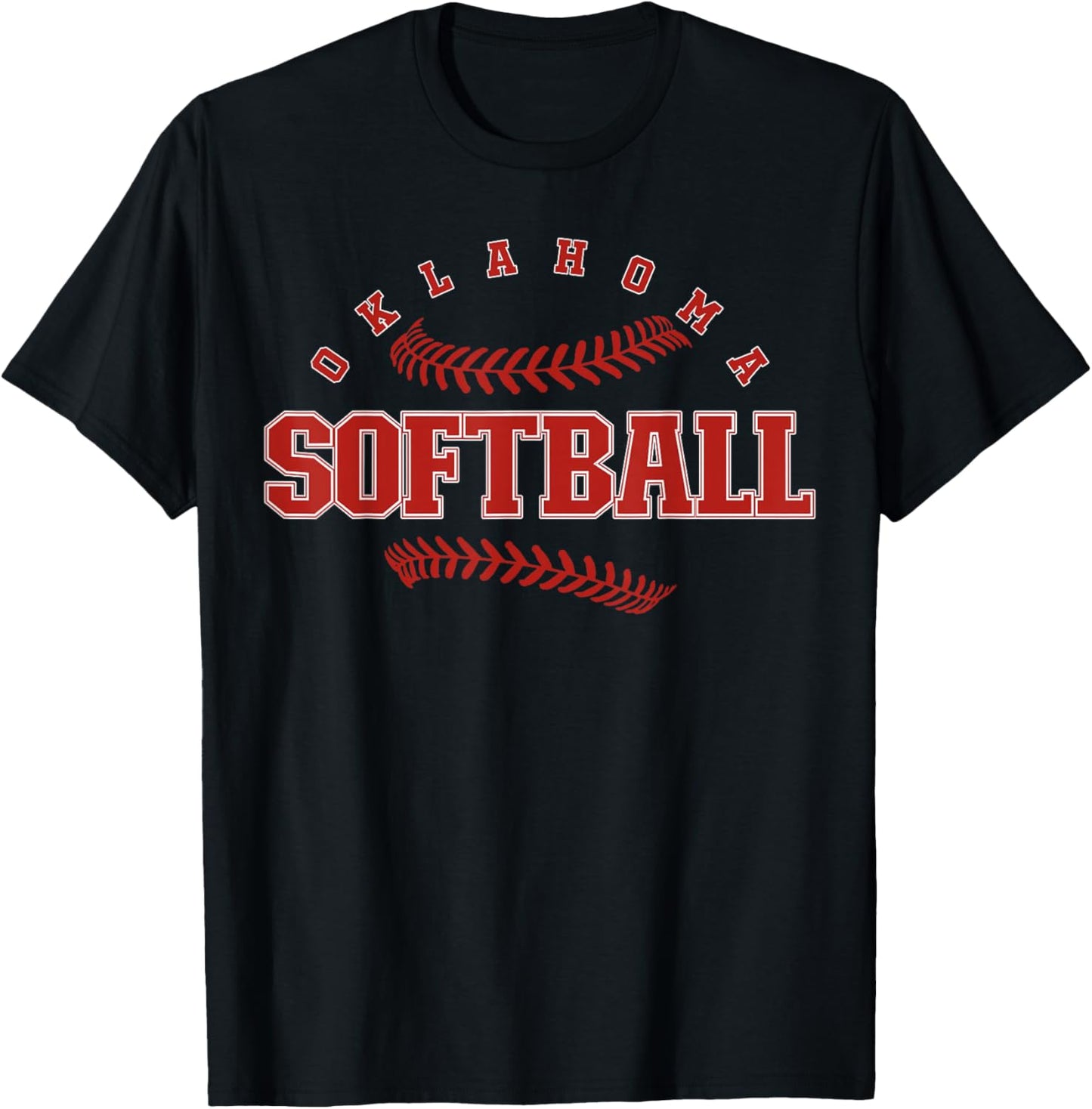 Oklahoma Softball Vintage Kids Team Retro Softball Fan T-Shirt - T-Shirt | Black