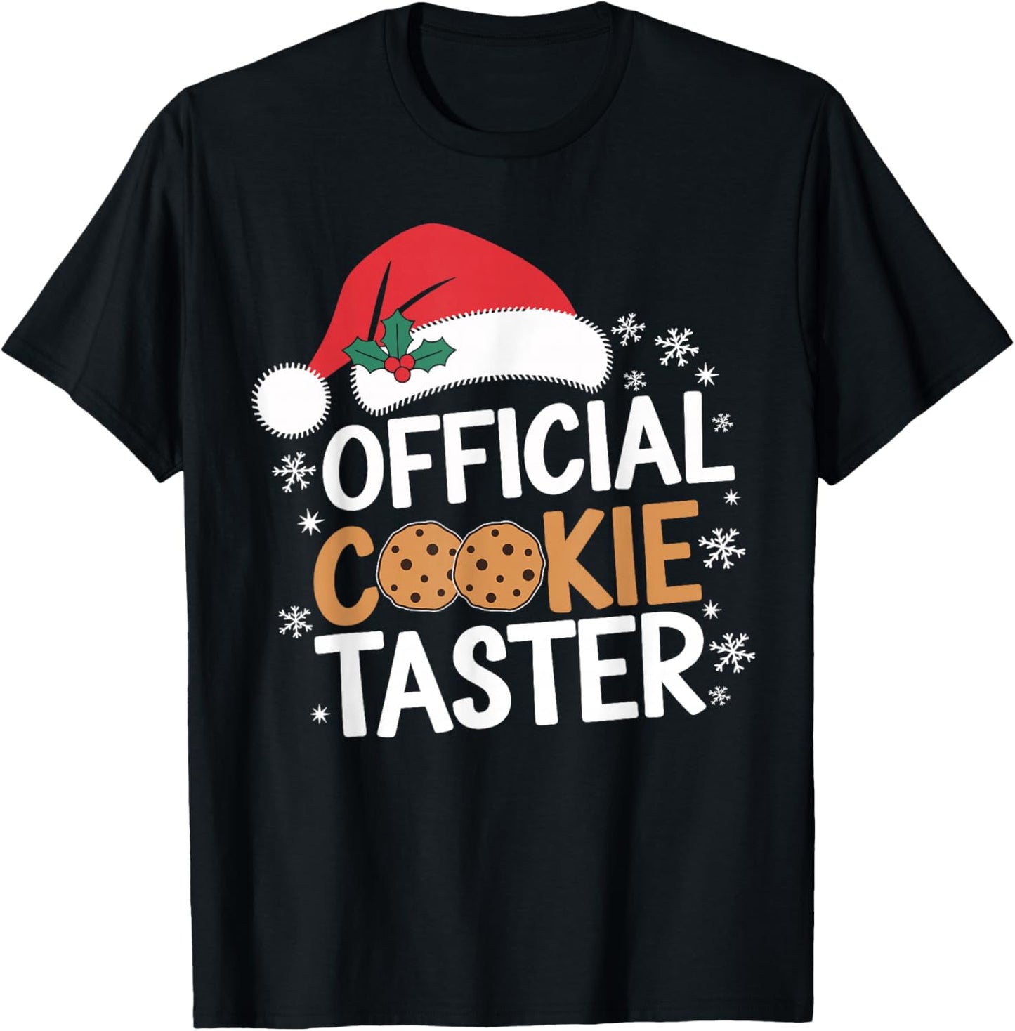 Official Cookie Tester Funny Christmas Taster Baking Crew T-Shirt - T-Shirt | Black