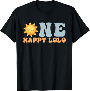 One Happy Lolo of The Bday First Trip Around The Sun T-Shirt - T-Shirt | Black