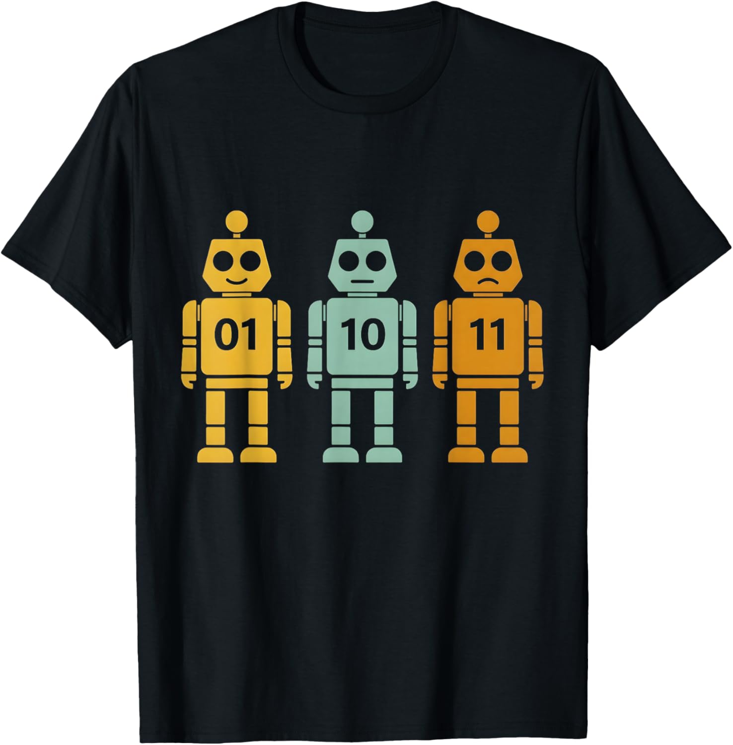 01 10 11 Robot Men Women T-Shirt - T-Shirt | Black