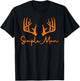 Simple Man Deer Antlers Rustic Outdoor Style T-Shirt - T-Shirt | Black