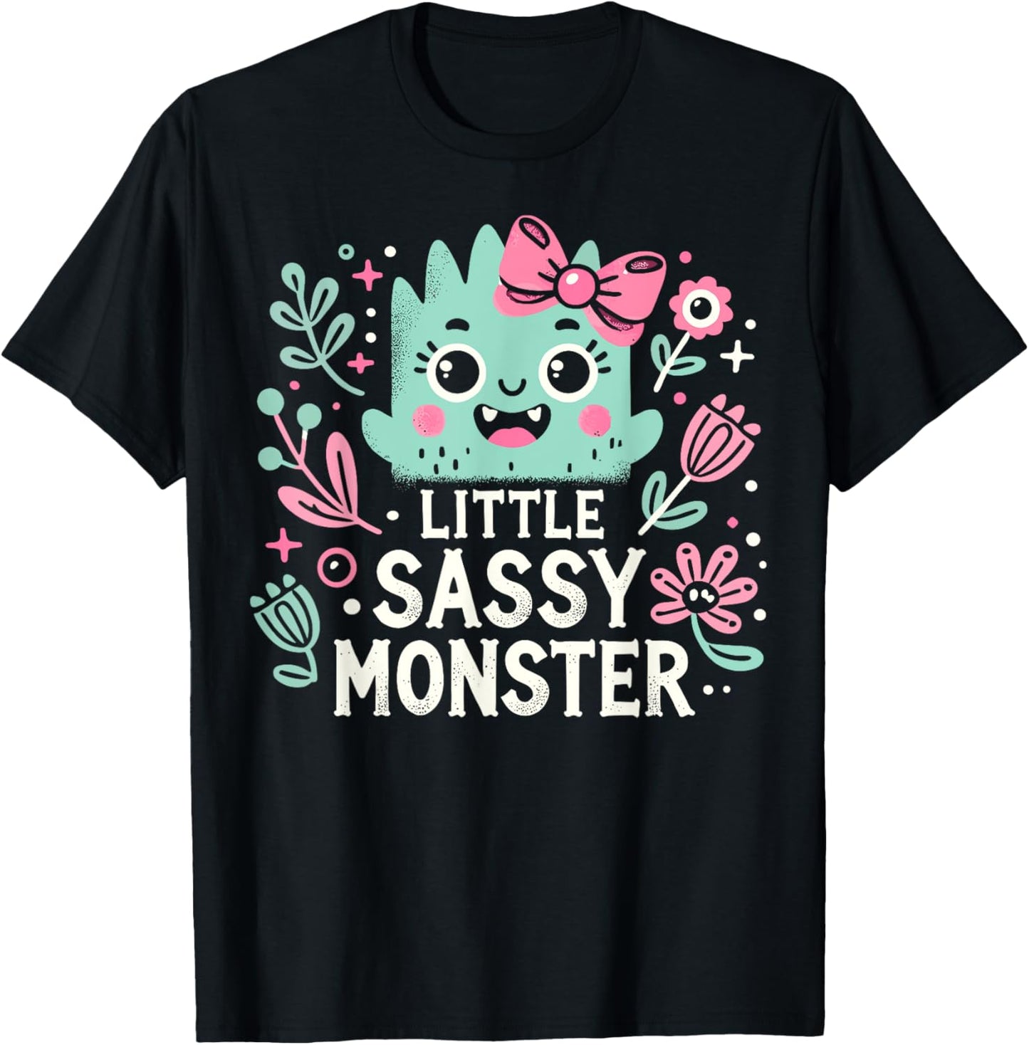 Kids Little Sassy Monster Halloween Costumes Toddler Girls T-Shirt - T-Shirt | Black