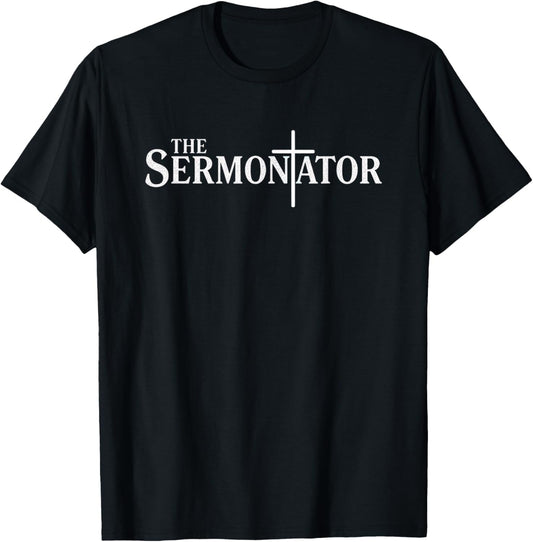 Christian Pastor Sermonator - Pastor Appreciation Church Lea T-Shirt - T-Shirt | Black