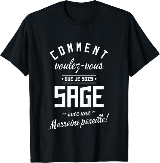 Children's Godmother Godson Sage – Funny Gift Child T-Shirt - T-Shirt | Black