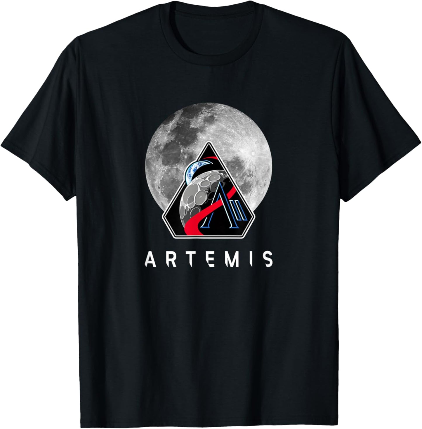 NASA Artemis II Mission Moon T-Shirt - T-Shirt | Black