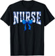 Toile De Jouy Nurse Coquette Bow Nurse Floral T-Shirt - T-Shirt | Black