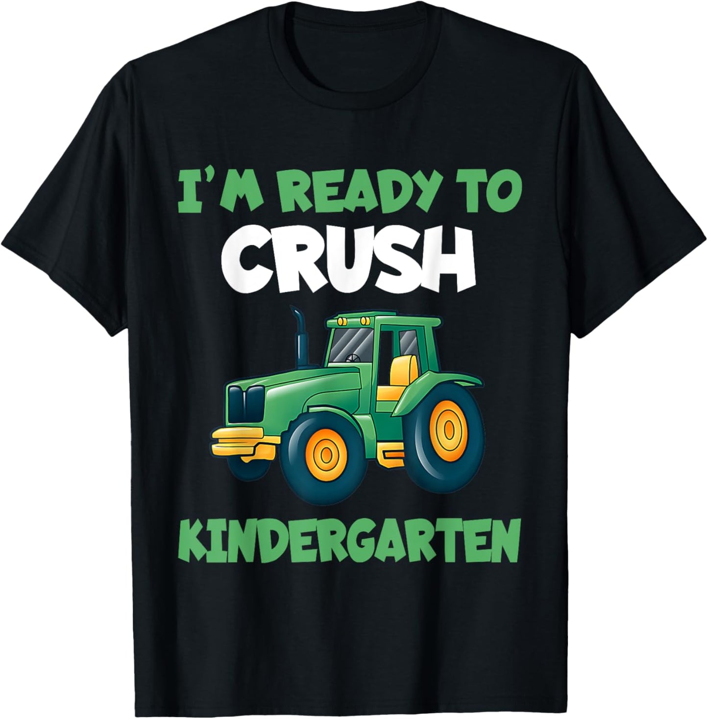 Kindergarten Kids Farm Back to School Shirt Tractors Gifts T-Shirt - T-Shirt | Black