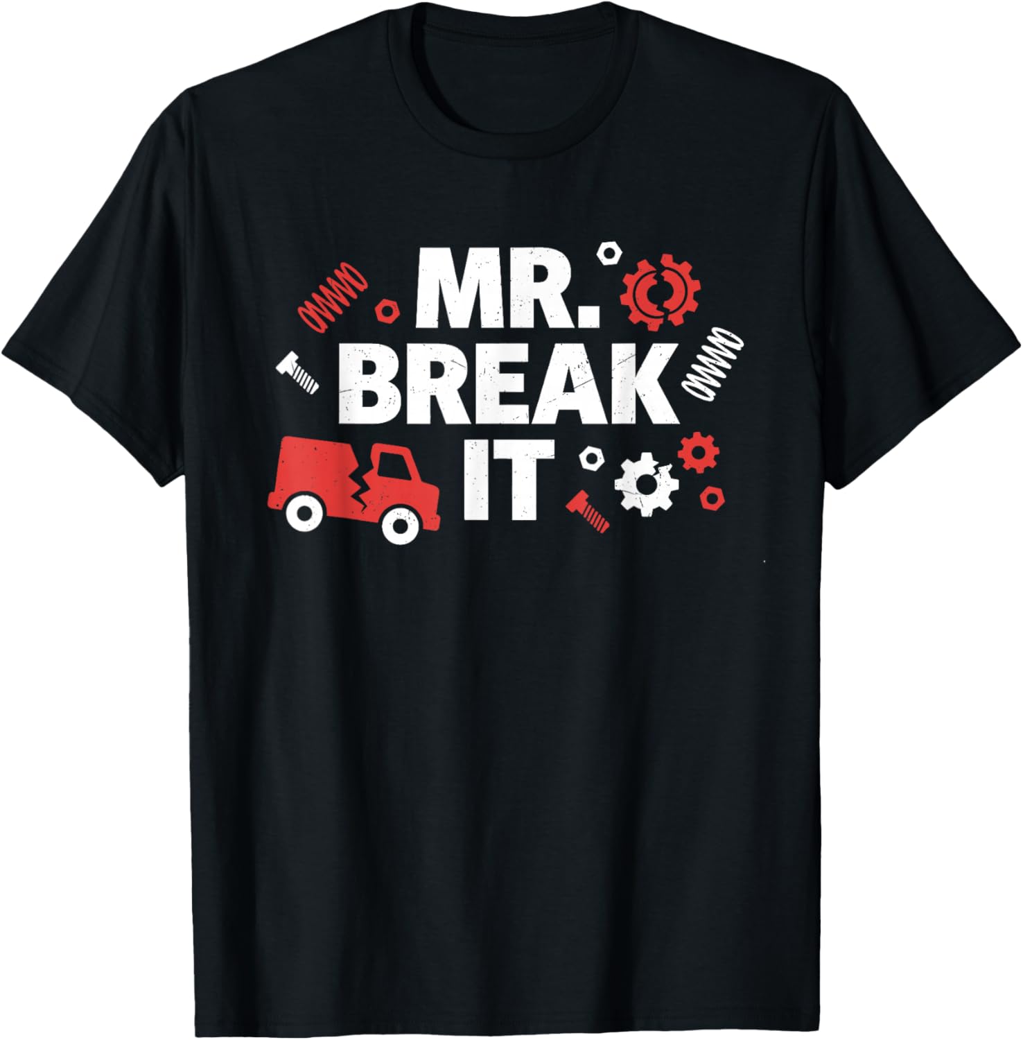 Funny Mr Fix It Mr Break It Father and Son Matching Outfit T-Shirt - T-Shirt | Black