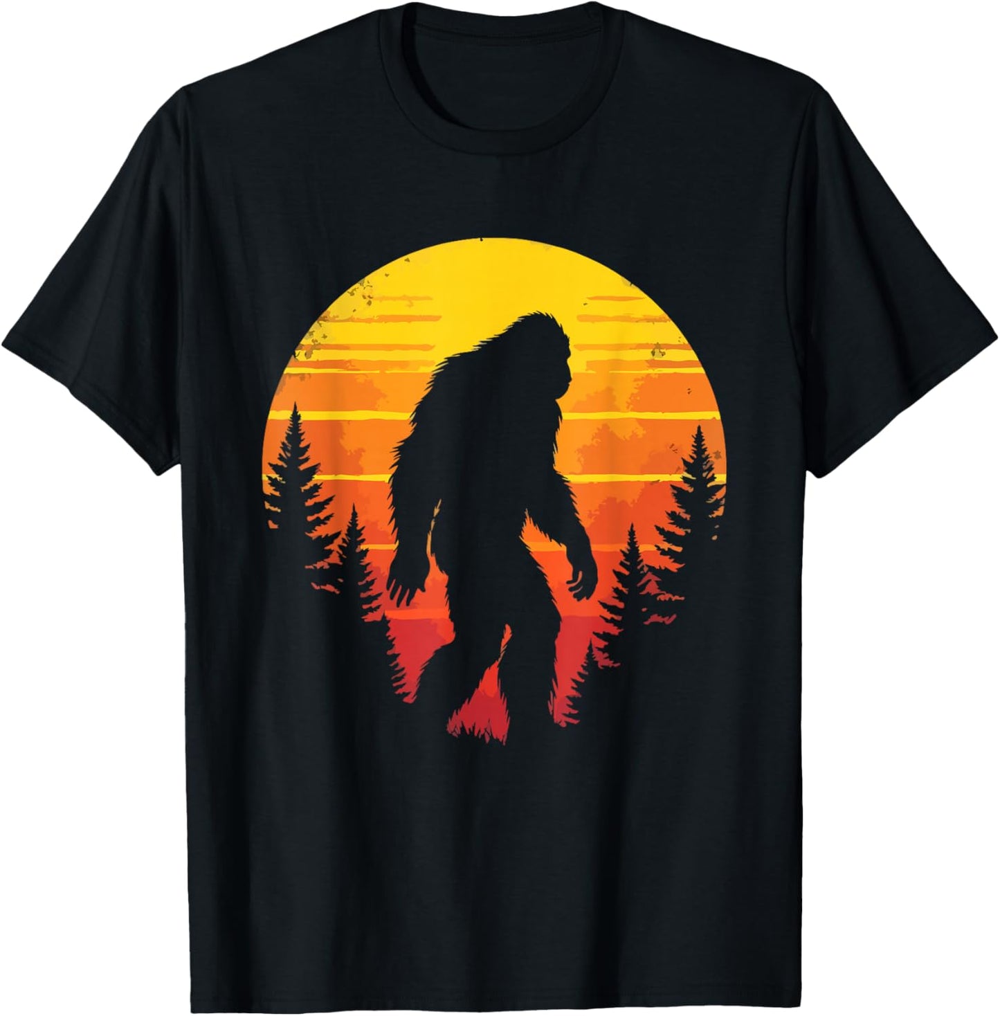 Bigfoot Cryptid & Retro Sasquatch T-Shirt - T-Shirt | Black