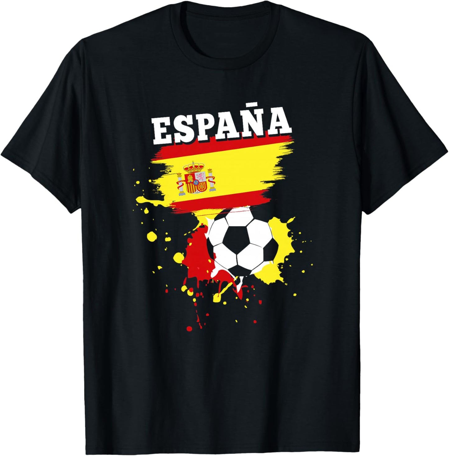 Supporter Fan Football Espagnol Maillot Drapeau d'Espagne Haut de Gamme T-Shirt - T-Shirt | Black