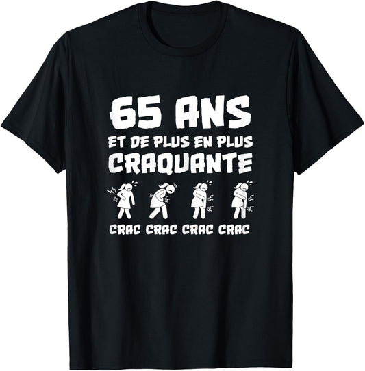 Women's Birthday Gift 65 Years Funny Humour T-Shirt - T-Shirt | Black