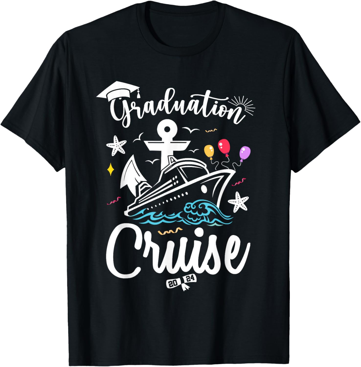 Graduation Cruise 2024 Summer Senior Grad Cruise 2024 Trip Men Women Girls Kids T-Shirt - T-Shirt | Black